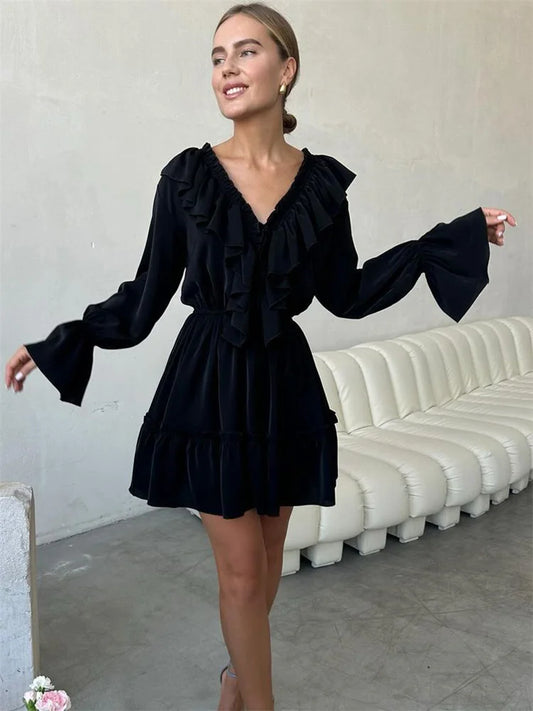 Elegant V-Neck Mini Dress